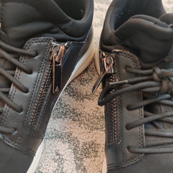 ALDO Men's Black Zip Up Detail Lace Up Active Slip On Casual Fashion Shoes 10 - Picture 4 of 12